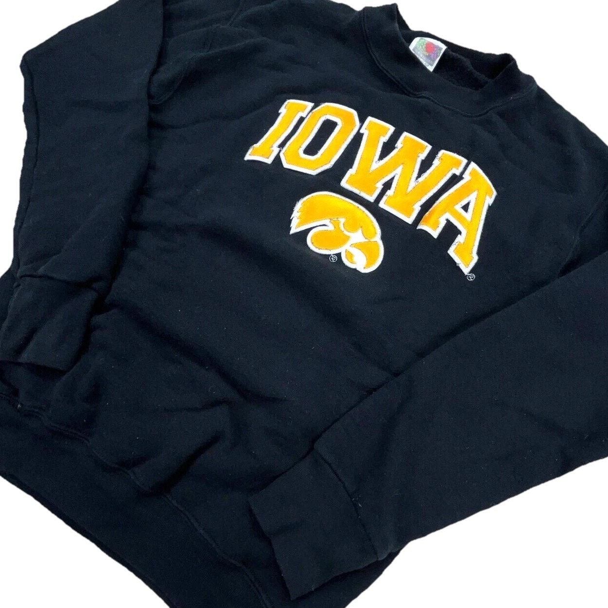 Vintage Iowa Hawkeyes Sweatshirt Men Small Black Crewneck Sweater Sewn 90s Af — image 2 of 8